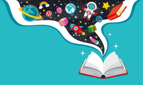 education concept with school supplies illustration