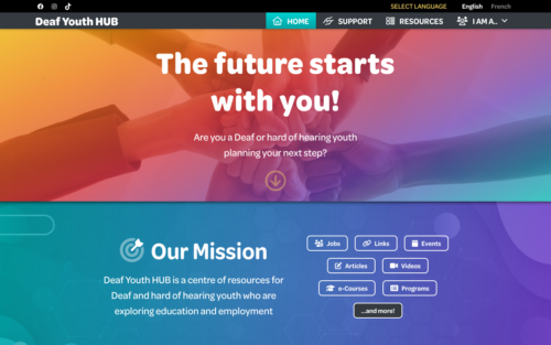 Deaf Youth HUB website screenshot